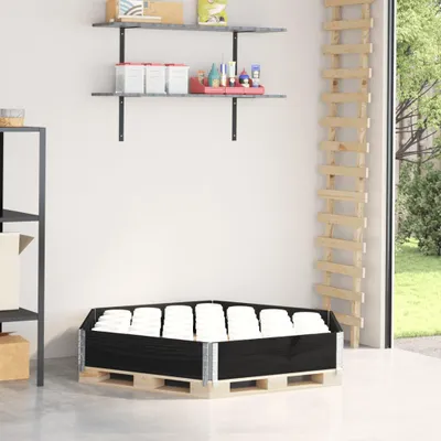 Produktbild von vidaXL Paletten-Aufsatzrahmen Schwarz 160x160 cm Massivholz Kiefer