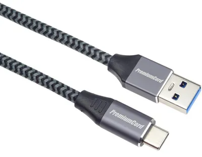 Obrázok produktu pre PremiumCord USB-C - USB-A 3.0 Braided 1 m USB kábel