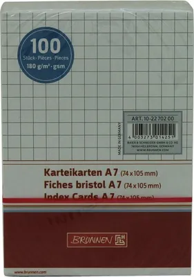 Produktbild von BRUNNEN 102270200  Karteikarten  weiß WEISS