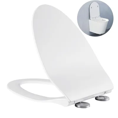 Produktbild von WC-Sitze, Toilettendeckel mit Absenkautomatik, WC Sitz Klobrille Toilettensitz mit Quick-Release Funktion& Verstellbaren Scharnieren WC Deckel