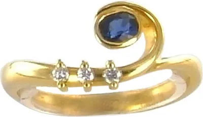Produktbild von Ring 54 - Gelbgold 750 - Saphir -  Brillanten