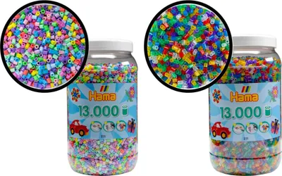 Produktbild von HAMA 26000 Bügelperlen Midi Pastell und Glitter Farben Vorratsdose