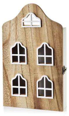 Produktbild von Schlüsselkasten Holz Stacy STACY 17,5x5,5x29,5 cm Weiß 6 Haken