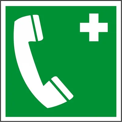 Produktbild von Dreifke® Schild I Rettungszeichen Notruftelefon, Kunststoff, 200x200mm, ASR A...