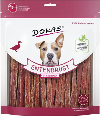 Produktbild von Dokas Entenbrust in Streifen, Snacks, Hund, Adult, Ente, 500 g