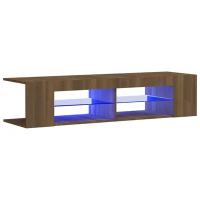Produktbild von vidaXL TV-Schrank mit LED-Leuchten Braun Eichen-Optik 135x39x30 cm