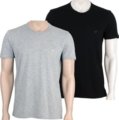 Produktbild von Emporio Armani 2P O-Neck Rundhals T-Shirt 1Schwarz 1Grau M