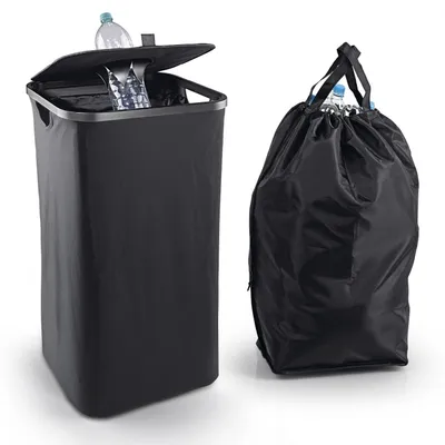 Productafbeelding van Solidchoice - 100 Liter Afvalverzamelcontainer met 2 Flessentassen