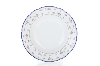Obrázok produktu pre Thun 1794 Rose, hlboký tanier 23, Thun, ruže, modrý okraj