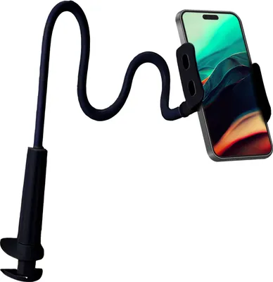 Zdjęcie produktu dla Uchwyt na telefon komórkowy Elastyczny uchwyt na smartfon Uchwyt na telefon komórkowy na gęsiej szyi Regulowany uniwersalny składany uchwyt na telefon komórkowy Statyw z długim ramieniem Czarny Retoo