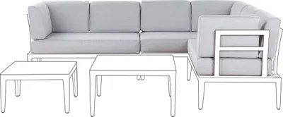 Produktbild von BELIANI Ersatzbezüge Hellgrau aus Stoff 12-teilig mit Reißverschlüssen Modern Outdoor Rücken- und Sitzkissenbezüge für Gartenmöbel Loungemöbel