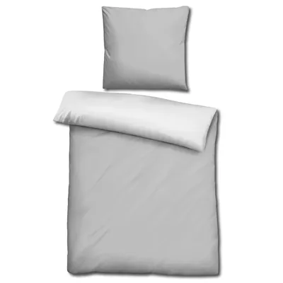 Zdjęcie produktu dla Pościel dwustronna CloudComfort Basic jasnoszara/biała 135 x 200 + 80 x 80 cm