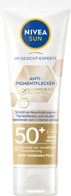Produktbild von NIVEA SUN UV Gesicht Experte Anti-Pigmentflecken Luminous LSF 50+ 40ml, Sonnenschutzmittel, Gesicht, Tube, Schutz, Anti-Makel, Anti-pigmentation, Anti-Mitesser, Reife Haut, 40 ml