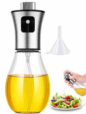 Ölsprüher 200 ml – Edelstahl & Glas – für Olivenöl, Essig, BBQ