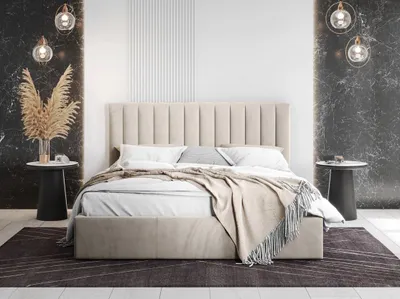 Obrázok produktu pre Čalúnená jednolôžková posteľ 120x200 SELHOM - béžová
