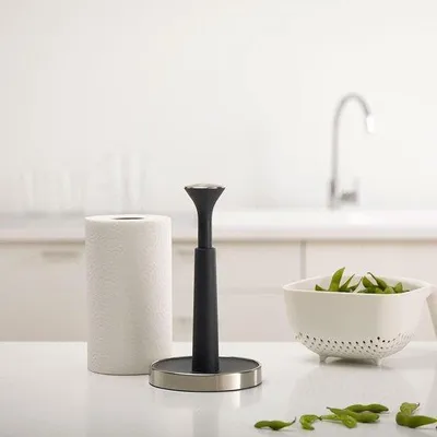 Image de Porte-rouleau de papier essuie-tout gris foncé pour rouleaux de 24 cm