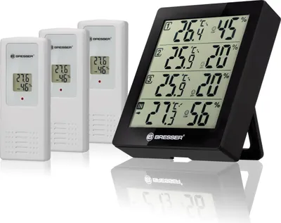 Image de BRESSER Thermomètre Temeo Hygro Quadro noire - 7000020CM3000