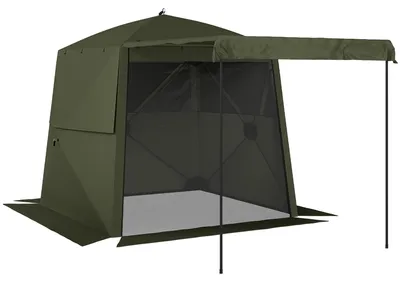 Produktbild von Pavillon 2x2m Wasserdicht Stabil Winterfest Pop-up Faltpavillon mit 4 Seitenteilen Netzfenstern Vortür UV 30+
