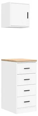 Produktbild von vidaXL Garagenschränke 2 Stk. Weiß Holzwerkstoff