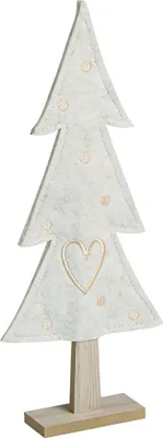Produktbild von Tannenbaum Filz Deko Herz Creme Beige 35cm 2er Set Weihnachten, 2 Stück