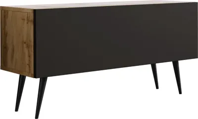 Produktbild von TV-SCHRANK: Wotan-Eiche /Mattschwarz, Schwarze Beine, 100 x 52 x 32 cm