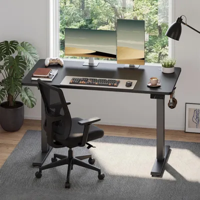 Produktbild von VASAGLE Elektrisch verstellbarer Stehtisch, Memory-Funktion mit 4 Höhen, Schreibtisch für Home Office, 120 x 60 cm, schwarz
