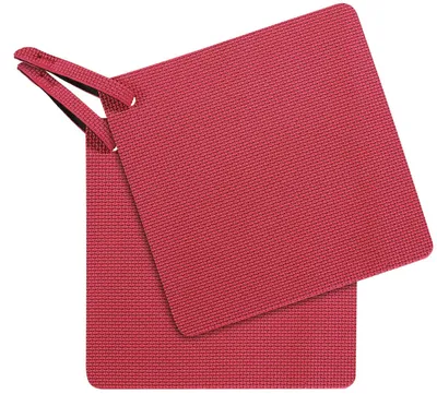 Topflappen hitzebeständig Antirutsch rot/schwarz 23 cm