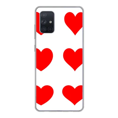 Produktbild von MuchoWow® Handyhülle Schutzhülle Hülle für Samsung Galaxy A51 5G Eine Illustration mit neun roten Herzen Silikon Softcase Handy Hülle - Abbildung