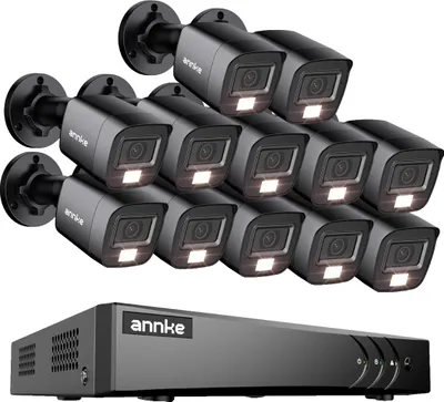 Produktbild von Sicherheitskamerasystem, KI-Erkennung, Farb-Nachtsicht, 12Pcs  0TB