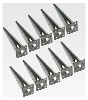 Produktbild von Einschlaghülsen 10er Pack, mit Kopfplatte, feuerverzinkt, für Zaunpfosten Ø 34 mm, Länge 50 cm