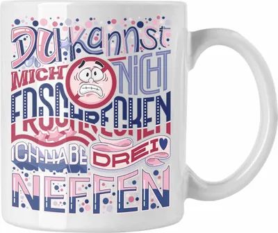 Produktbild von Trendation - Tante Geschenk Tasse 3 Neffen Geschenkidee von Neffen an Tante Lustiger Spruch für Tante (Weiß)