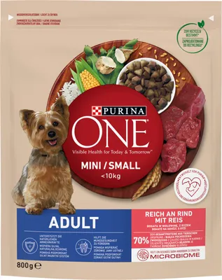 Zdjęcie produktu dla PURINA ONE MINI Dog Adult 800g sucha karma dla psów z wołowiną, 17649