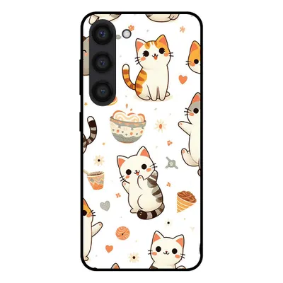 Immagine prodotto di Smartphonica Custodia per Samsung Galaxy S23 con stampa di gatti - Custodia posteriore in TPU con design di gatti