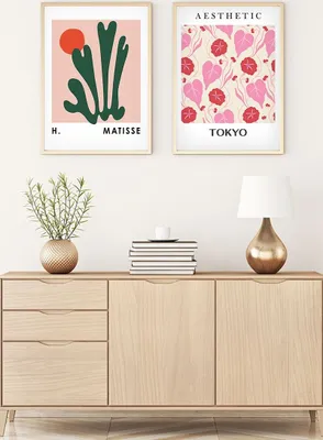 Produktbild von Wallity, Huhu166 - 50 x 35, Dekorativ gerahmtes MDF-Gemälde (2 Stück), 100 % MDF, Mehrfarbig, 35 x 50 cm