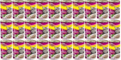 Obrázok produktu pre Bazalkové krmivo 415g s hydinou pre mačky 30 ks plechovka