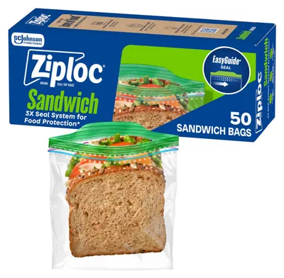 Sandwich- und Snackbeutel, 50 Stück, wiederverschließbar, BPA-frei