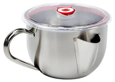 Produktbild von Fetttrennkanne aus Edelstahl 304 mit 1000ml Fassungsvermögen und Deckel