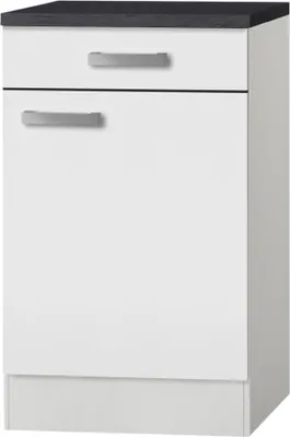 Produktbild von Küchen Unterschrank mit Arbeitsplatte Oslo U506-9 in weiß 50 cm breit