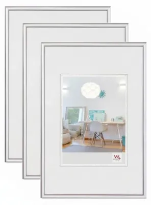 Obrázek produktu pro Rámečky na fotografie Walther Design, stříbrné, 28x35 cm, balení 3 kusů, nový design, plastové rámy