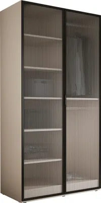 Produktbild von Kleiderschrank, Sandbeige / klares Glas, 100 x 200 x 51 cm