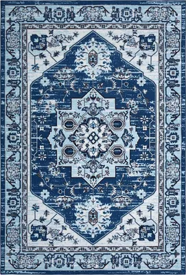 Produktbild von Teppich, Maschinenwaschbar, Rutschfeste Ausführung, Blau, 120x170cm