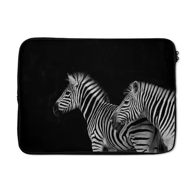 Produktbild von MuchoWow® Laptop Hülle 14 ZollZebra - Weiß - Tiere - Schwarz Laptoptasche - Laptoptasche - Stoßsicher - Schutzhaube