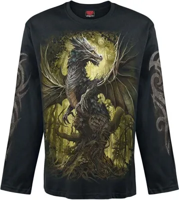 Produktbild von Spiral Langarmshirt Herren Oak Dragon schwarz XL