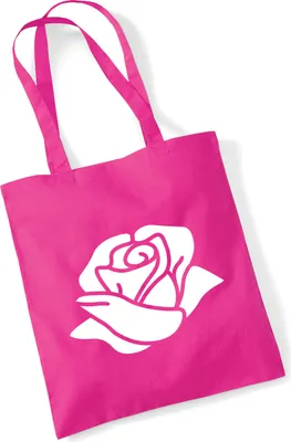 Produktbild von Huuraa Jutebeutel Rose Blüte 10 Liter Fuchsia Baumwolle Tasche Geschenkidee