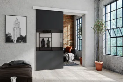 Produktbild von KIER FURNITURE Schiebetüren LUMBA - 86x205x1,6 cm - Graphit