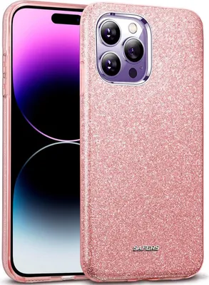 Produktbild von Conie Glitzer Schutzhülle für iPhone 14 Pro Hybrid Silikon Hard Case TPU Cover Hülle in Rosa
