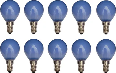 Produktbild von 10x Glühlampe Glühbirne Kugel E14 25W 25 Watt Farbe Hellblau matt
