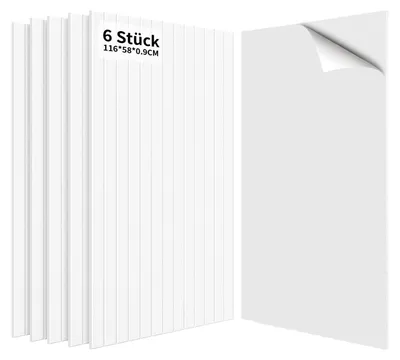 Obrázek produktu pro Samolepicí akustické panely 6 kusů - 116x58x0,9cm - Zvuková izolace - Dekorace na stěnu