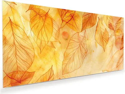 Produktbild von Glasbild 60x30cm in XXL für Wohnzimmer, Schlafzimmer Motiv Herbstblätter