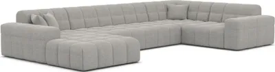 Produktbild von Strukturstoff U-Form XL Wohnlandschaft Nivara Hellgrau Links